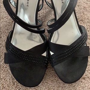 Black rhinestone metaphor heels